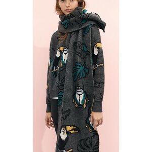 J.Crew X Demylee™ Toucan Beatle Patterned Long Knit Scarf Wrap